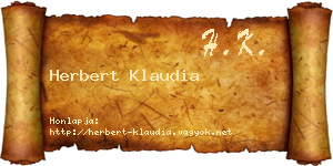 Herbert Klaudia névjegykártya