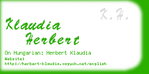 klaudia herbert business card